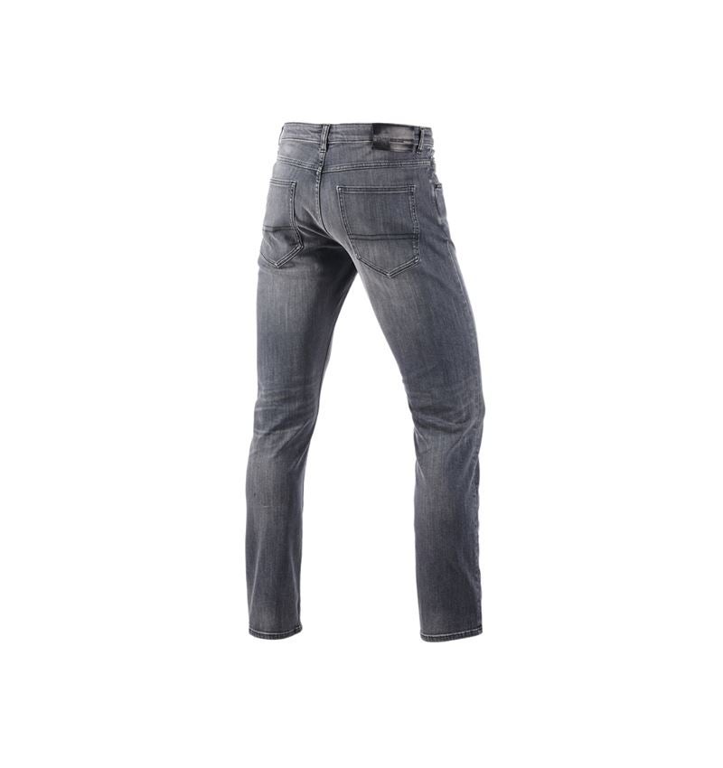 Work Trousers: e.s. 5-pocket stretch jeans, straight + graphitewashed 7