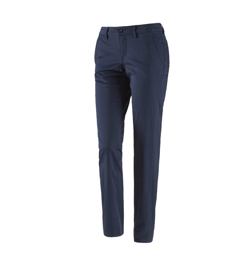 Pantalons de travail: e.s. Pantalon de travail à 5 poches Chino,femmes + bleu foncé 2