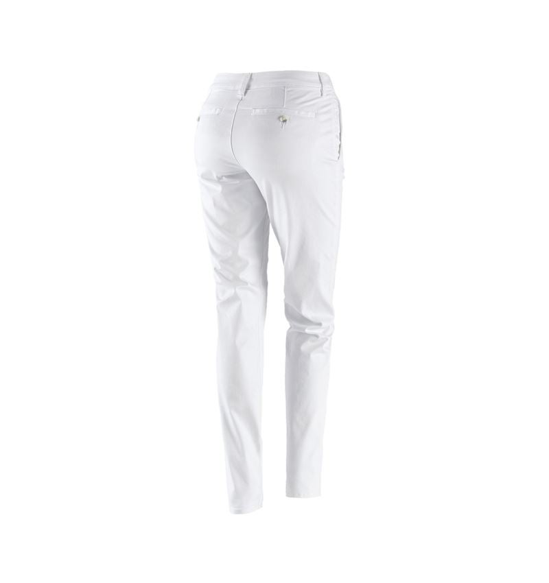Pantalons de travail: e.s. Pantalon de travail à 5 poches Chino,femmes + blanc 3