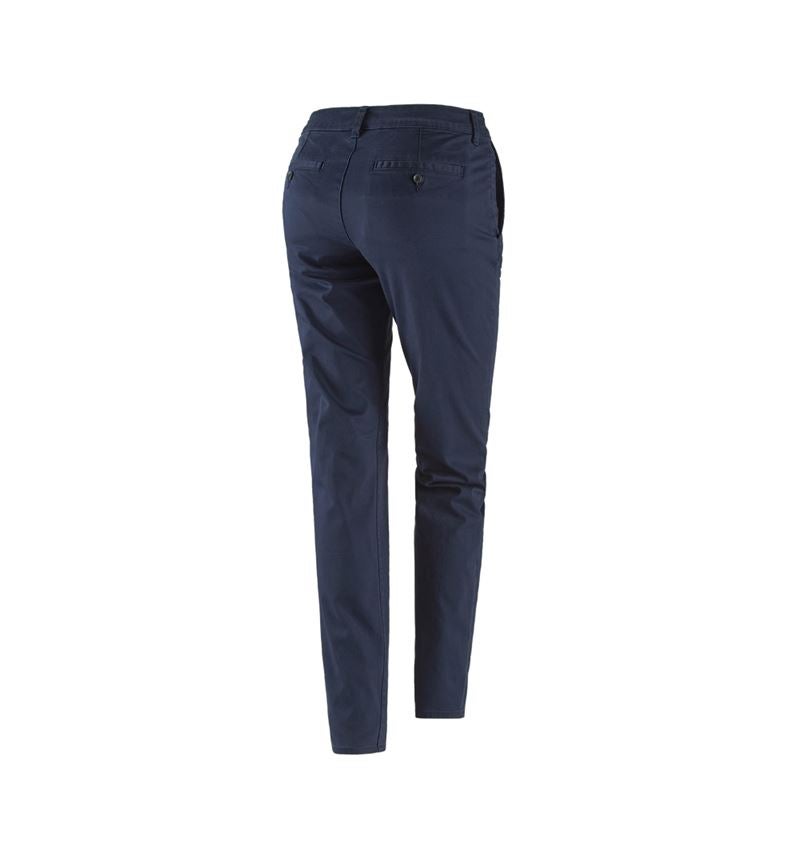 Pantalons de travail: e.s. Pantalon de travail à 5 poches Chino,femmes + bleu foncé 3