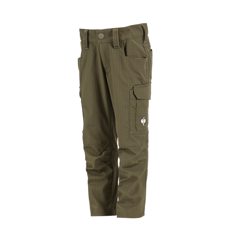 Trousers: Trousers e.s.concrete solid, children's + mudgreen 2
