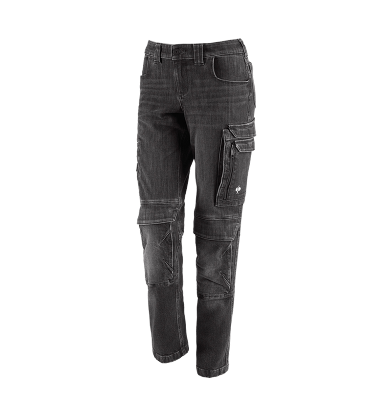 Work Trousers: Cargo worker jeans e.s.concrete, ladies' + blackwashed 2