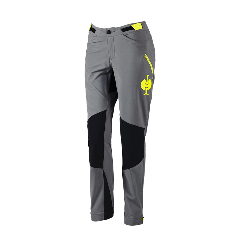 Work Trousers: Functional trousers e.s.trail, ladies' + basaltgrey/acid yellow 3