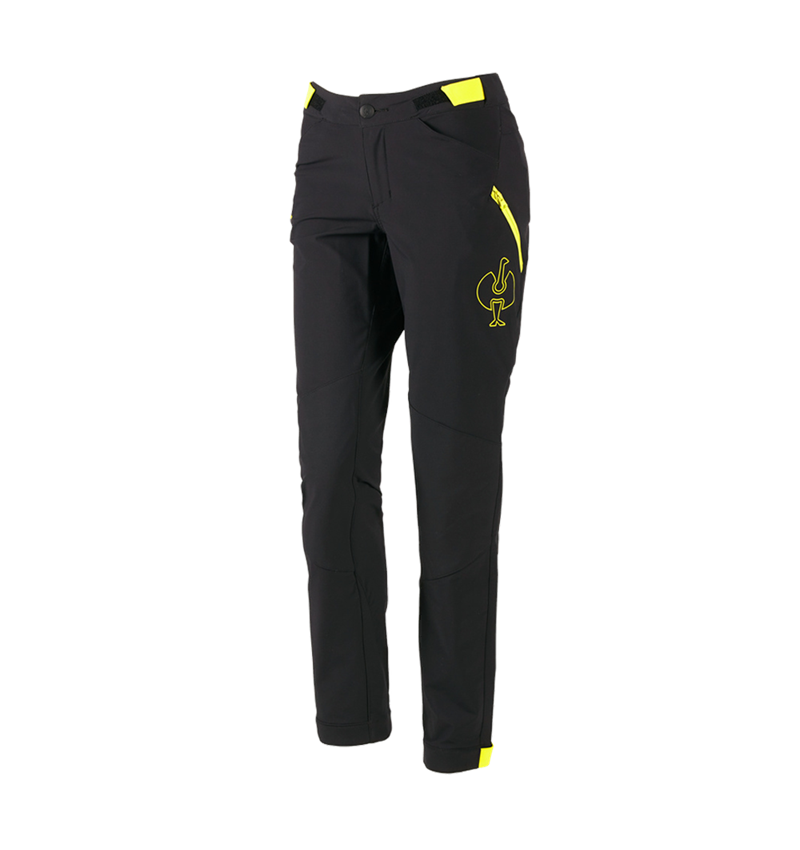 Pantalons de travail: Pantalon de fonction e.s.trail, femmes + noir/jaune acide 3