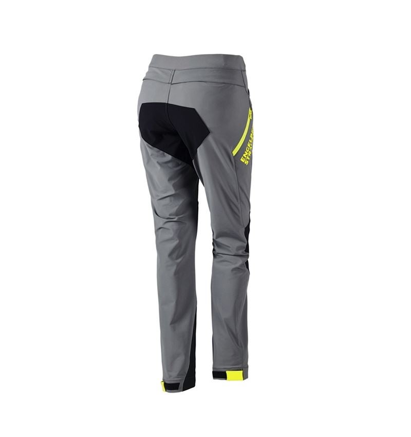 Work Trousers: Functional trousers e.s.trail, ladies' + basaltgrey/acid yellow 4