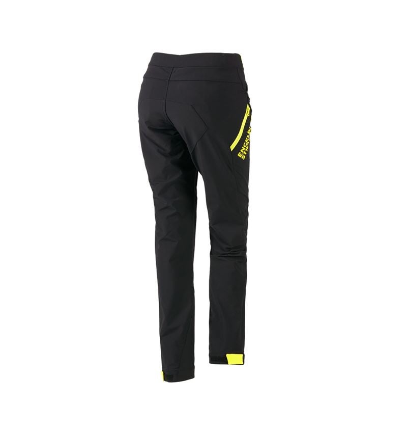 Pantalons de travail: Pantalon de fonction e.s.trail, femmes + noir/jaune acide 4