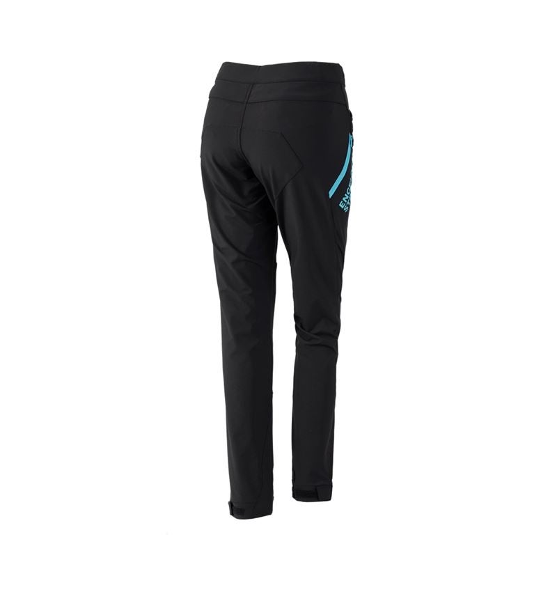 Clothing: Functional trousers e.s.trail, ladies' + black/lapisturquoise 3