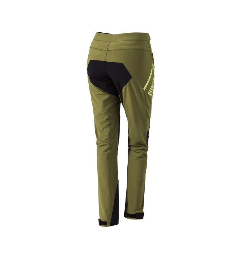 Pantalons de travail: Pantalon de fonction e.s.trail, femmes + vert genévrier/vert citron 3