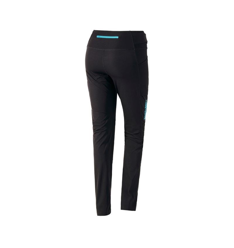 Clothing: Functional tights e.s.trail, ladies' + black/lapisturquoise 3