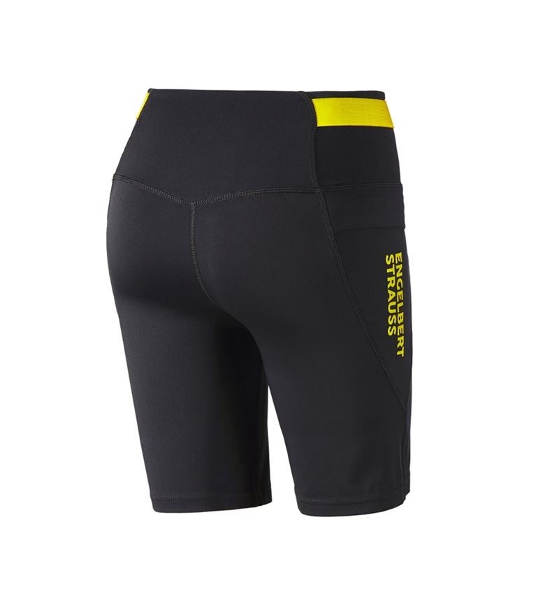 Work Trousers: Race tights short e.s.trail, ladies' + black/acid yellow 4