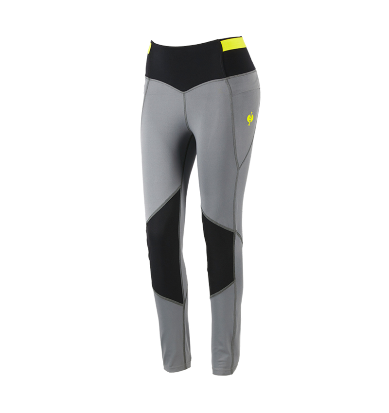 Work Trousers: Race tights e.s.trail, ladies' + basaltgrey/acid yellow 3