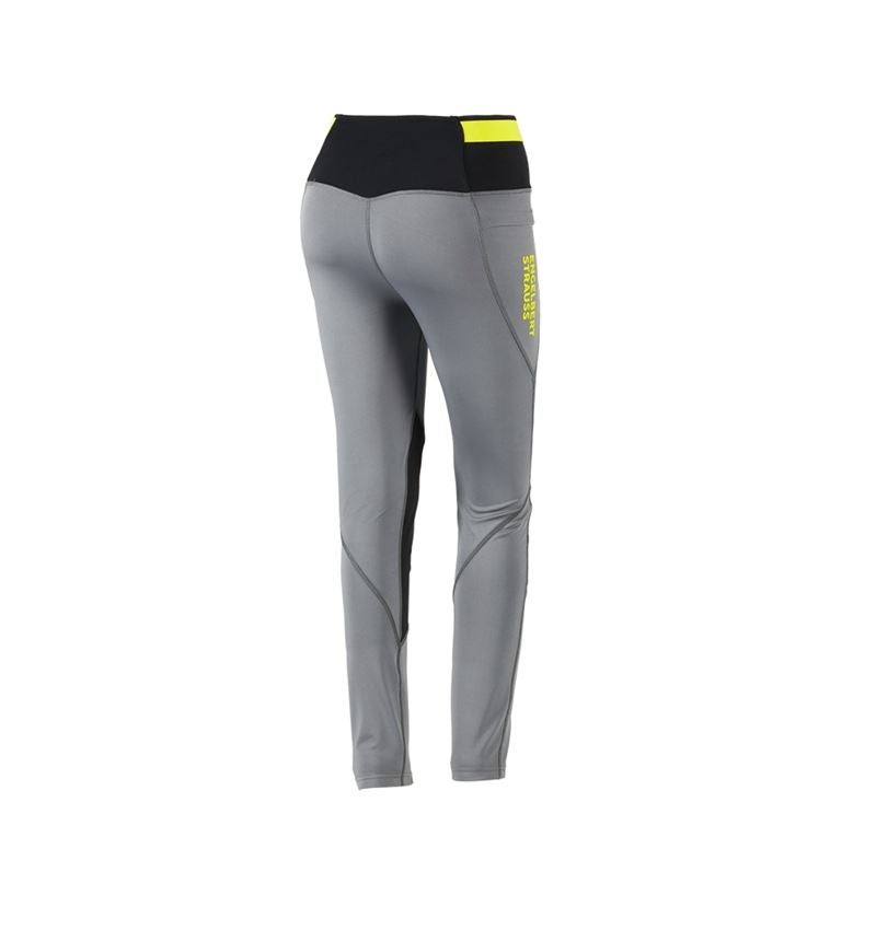 Work Trousers: Race tights e.s.trail, ladies' + basaltgrey/acid yellow 4