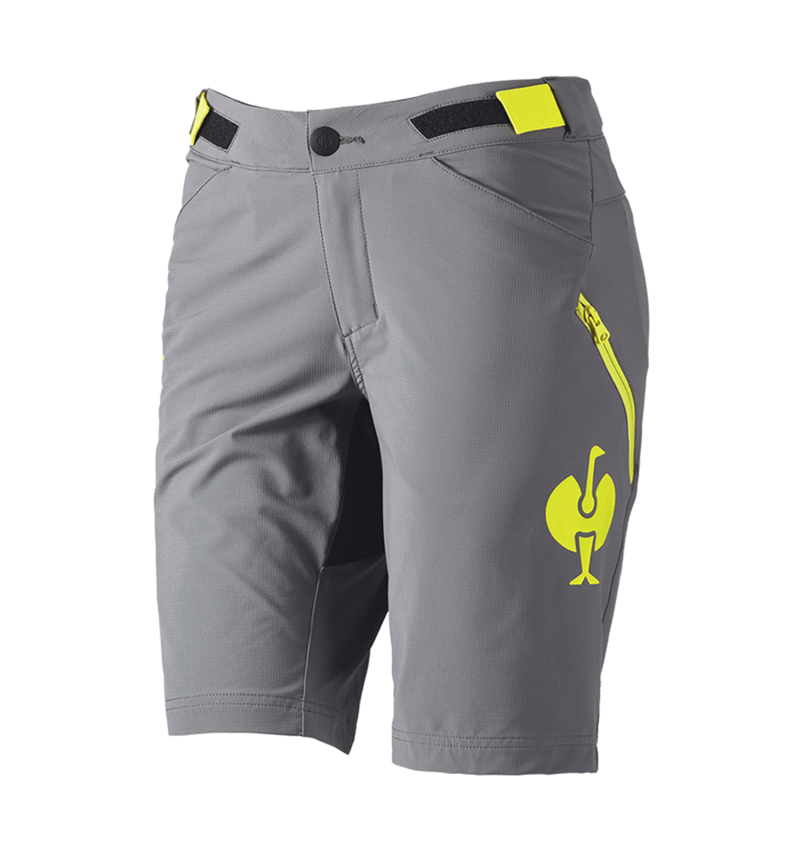 Work Trousers: Functional short e.s.trail, ladies' + basaltgrey/acid yellow 3