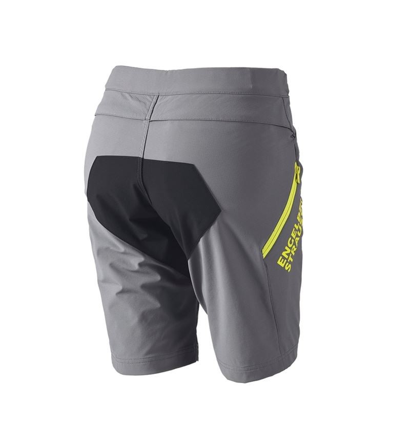 Work Trousers: Functional short e.s.trail, ladies' + basaltgrey/acid yellow 4