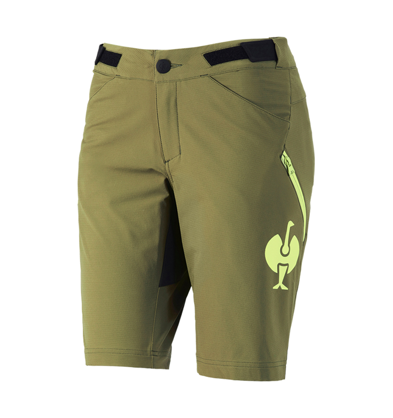 Work Trousers: Functional short e.s.trail, ladies' + junipergreen/limegreen 2