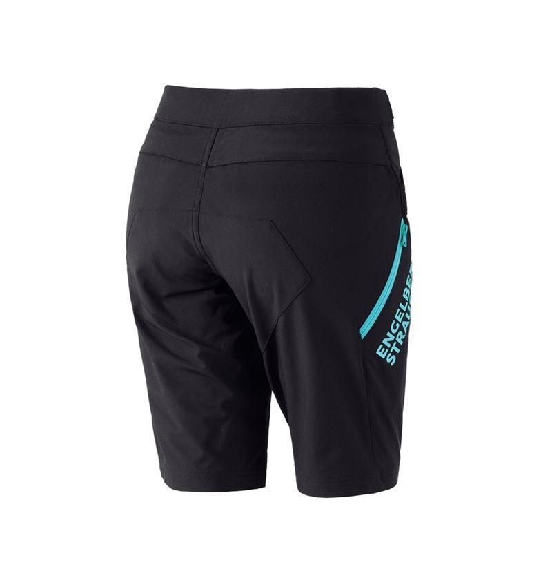 Clothing: Functional short e.s.trail, ladies' + black/lapisturquoise 3