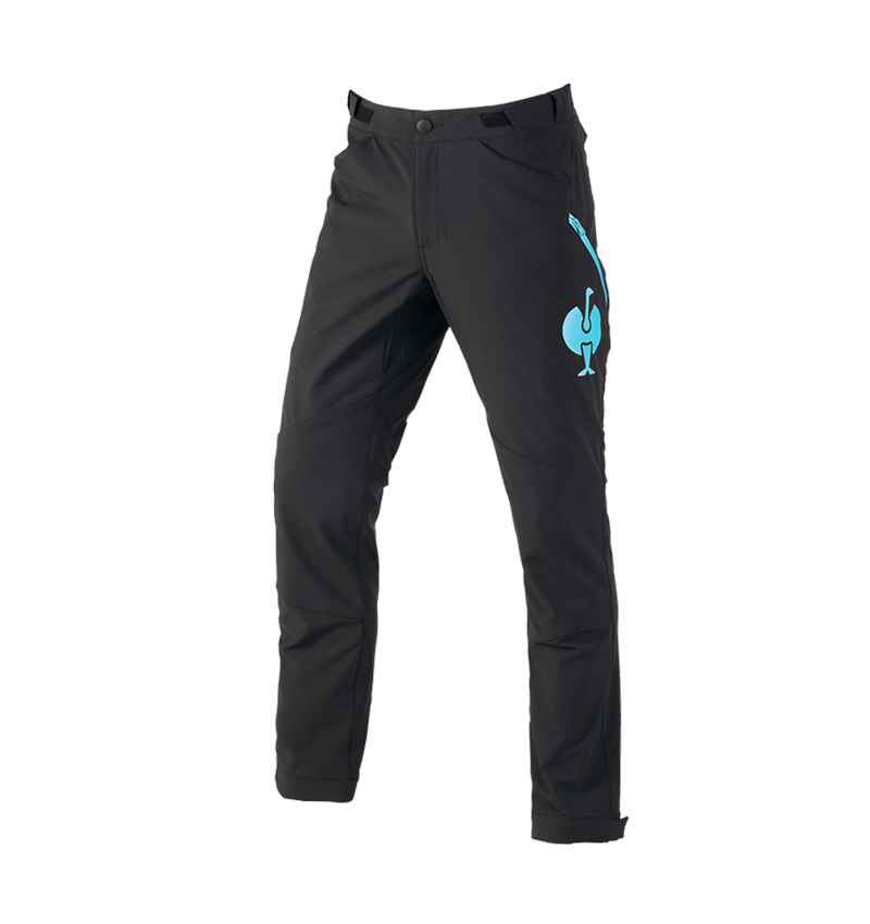 Work Trousers: Functional trousers e.s.trail + black/lapisturquoise 2