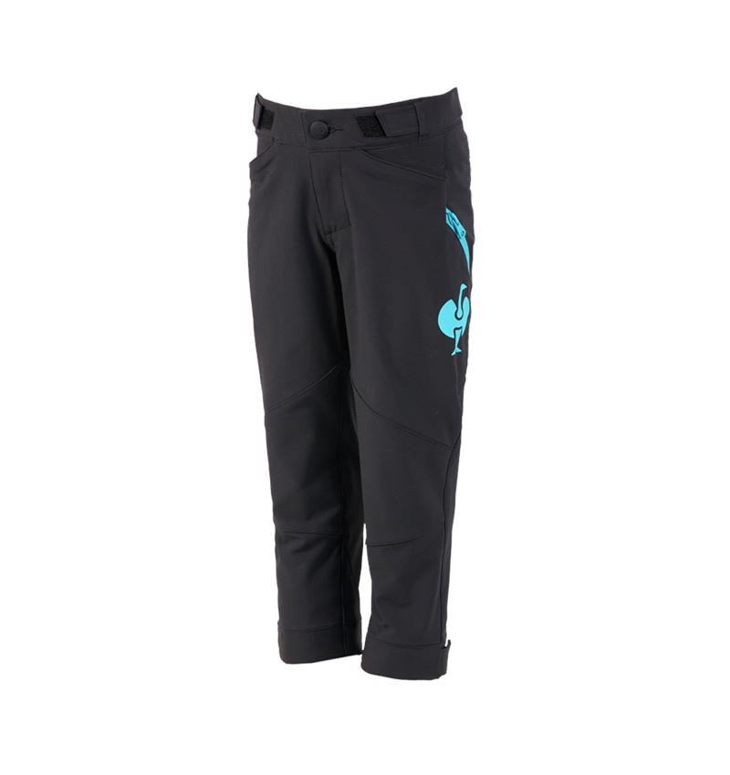 Clothing: Functional trousers e.s.trail, children's + black/lapisturquoise 2