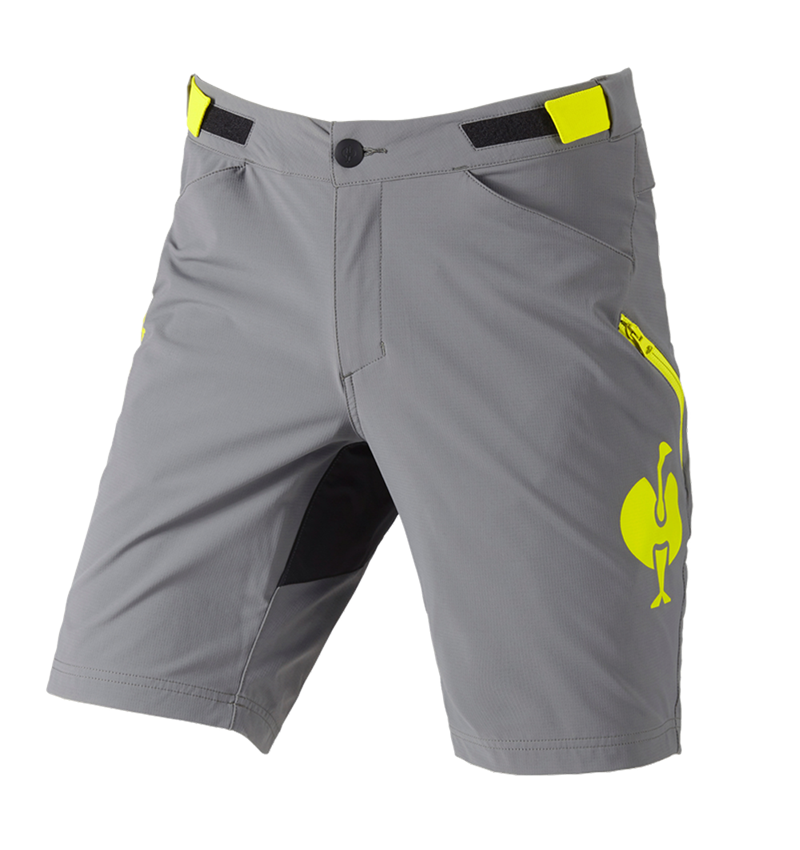 Pantalons de travail: Fonctionnelle short e.s.trail + gris basalte/jaune acide 3