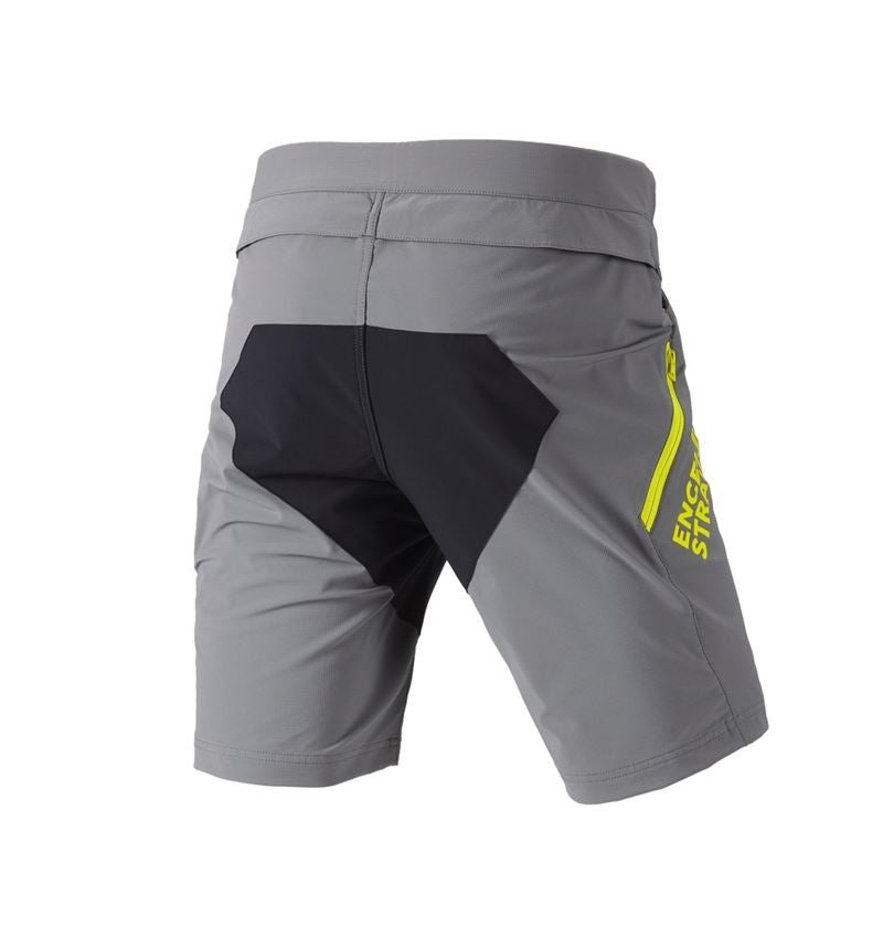 Pantalons de travail: Fonctionnelle short e.s.trail + gris basalte/jaune acide 4