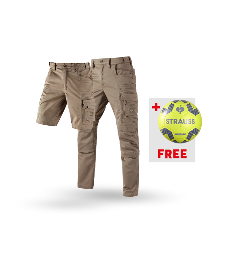 Clothing: SET: Trousers e.s.motion ten + shorts + football + ashbrown