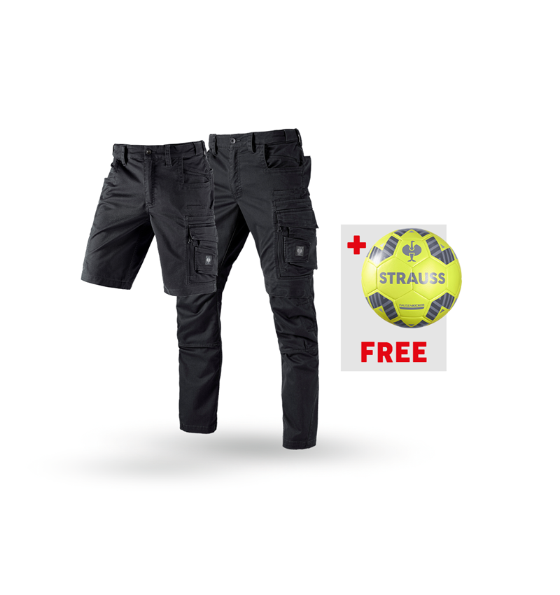 Clothing: SET: Trousers e.s.motion ten + shorts + football + oxidblack