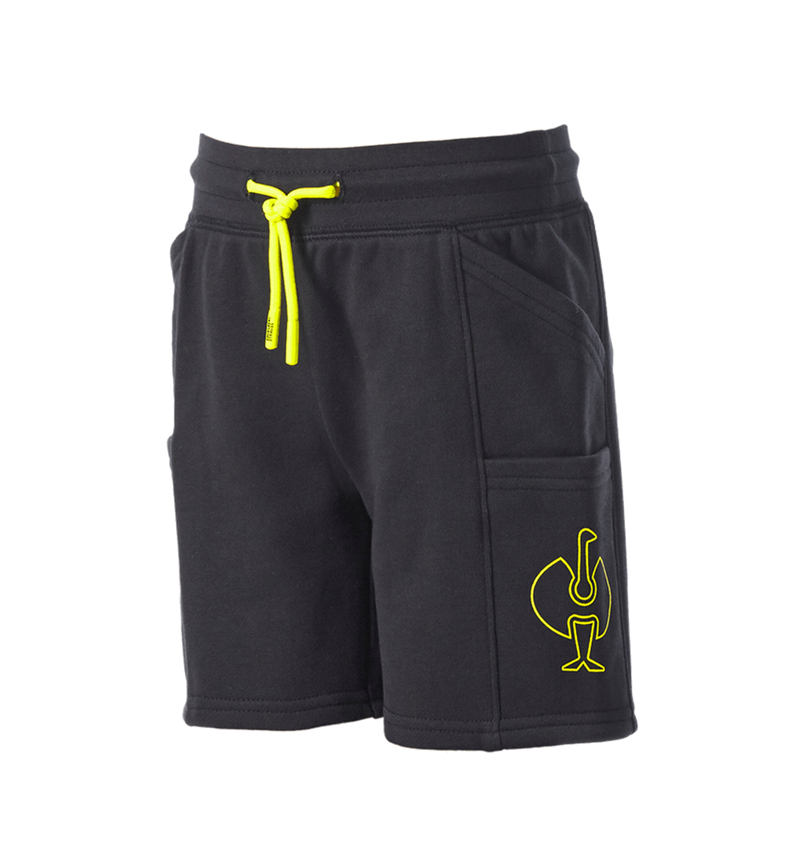 Clothing: Sweat short light e.s.trail, children's + black/acid yellow 4