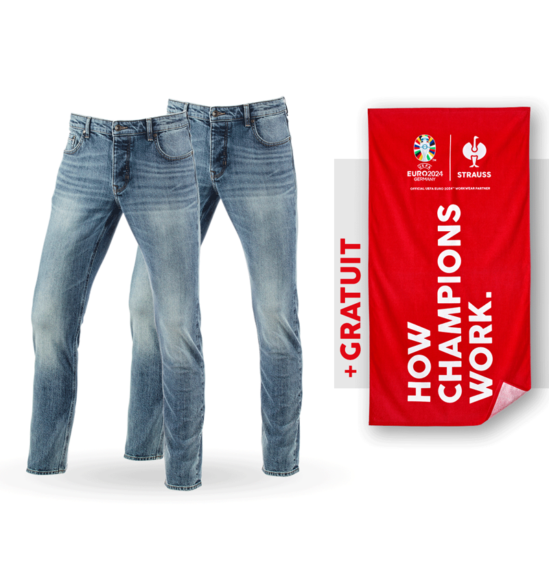 Collaborations: KIT : 2x e.s. jeans stretch 5 poches,slim+serviett + stonewashed
