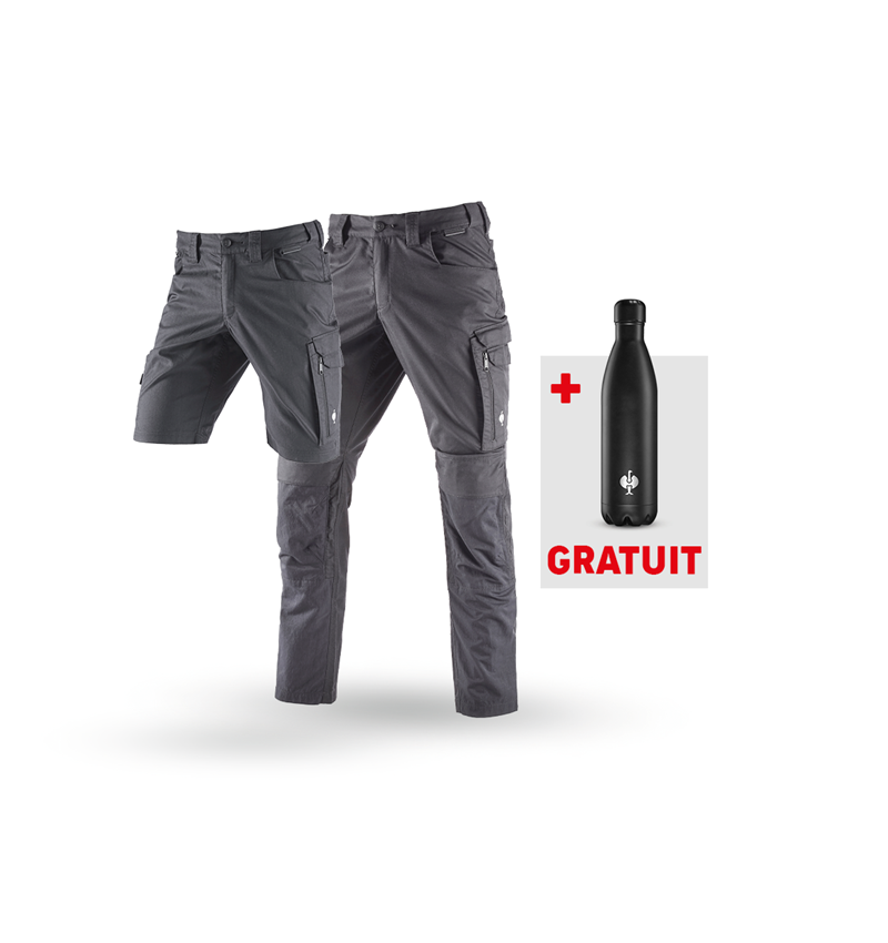 Vêtements: KIT : Pantalon + Short e.s.concrete light + Gourde + anthracite