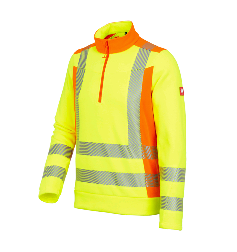 Shirts, Pullover & more: High-vis fleece troyer e.s.motion 2020 + high-vis yellow/high-vis orange 2