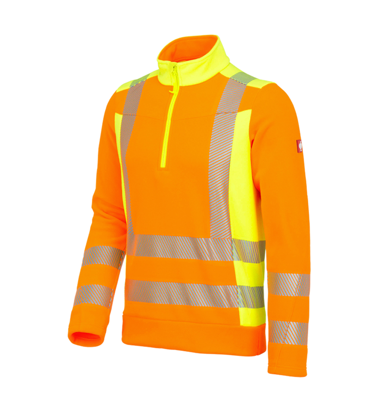 Shirts, Pullover & more: High-vis fleece troyer e.s.motion 2020 + high-vis orange/high-vis yellow 1