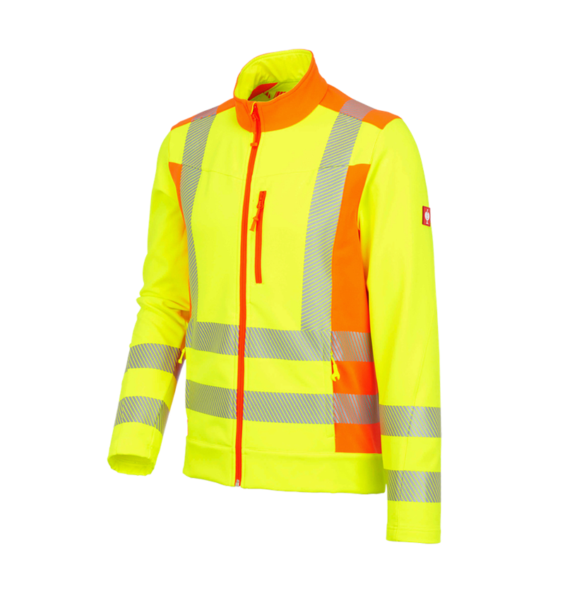 Work Jackets: High-vis softshell jacket softl. e.s.motion 2020 + high-vis yellow/high-vis orange 2