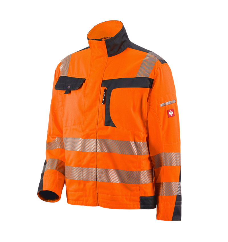 Work Jackets: High-vis jacket e.s.motion + high-vis orange/anthracite 1