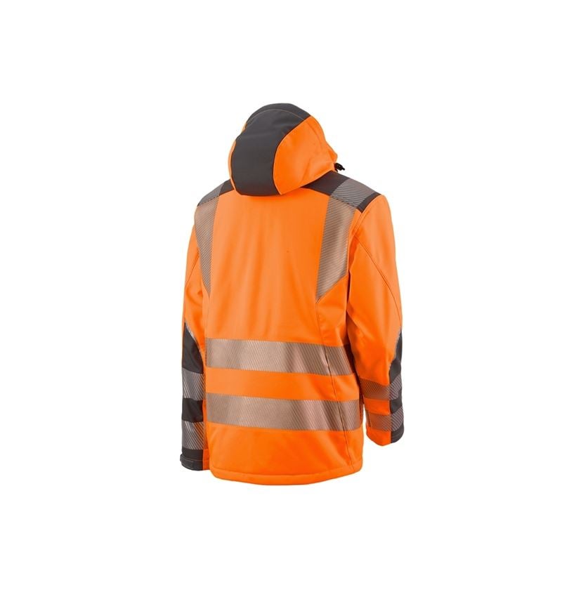 Work Jackets: High-vis softshell jacket e.s.motion + high-vis orange/anthracite 2