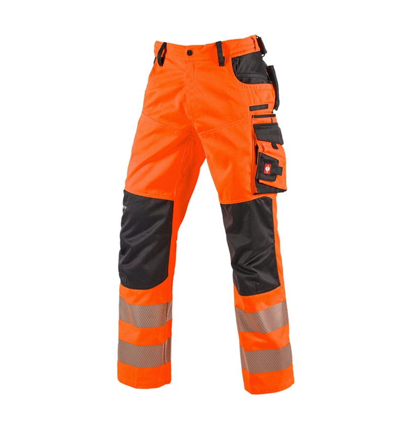 Work Trousers: High-vis trousers e.s.motion + high-vis orange/anthracite