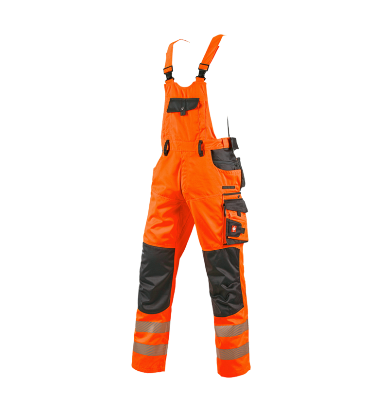 Pantalons de travail: Salopette de signalisation e.s.motion + orange fluo/anthracite