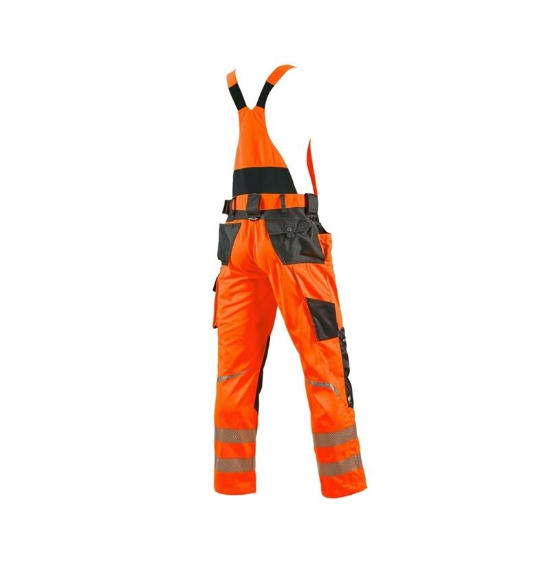 Work Trousers: High-vis bib & brace e.s.motion + high-vis orange/anthracite 1