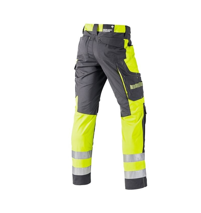 Pantalons de travail: Pant. à taille élast. haute visibil. e.s.concrete + anthracite/jaune fluo 3