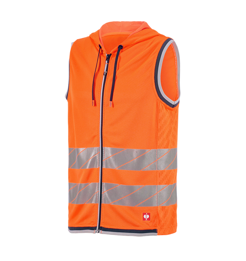Clothing: High-vis functional bodywarmer e.s.ambition + high-vis orange/navy 9