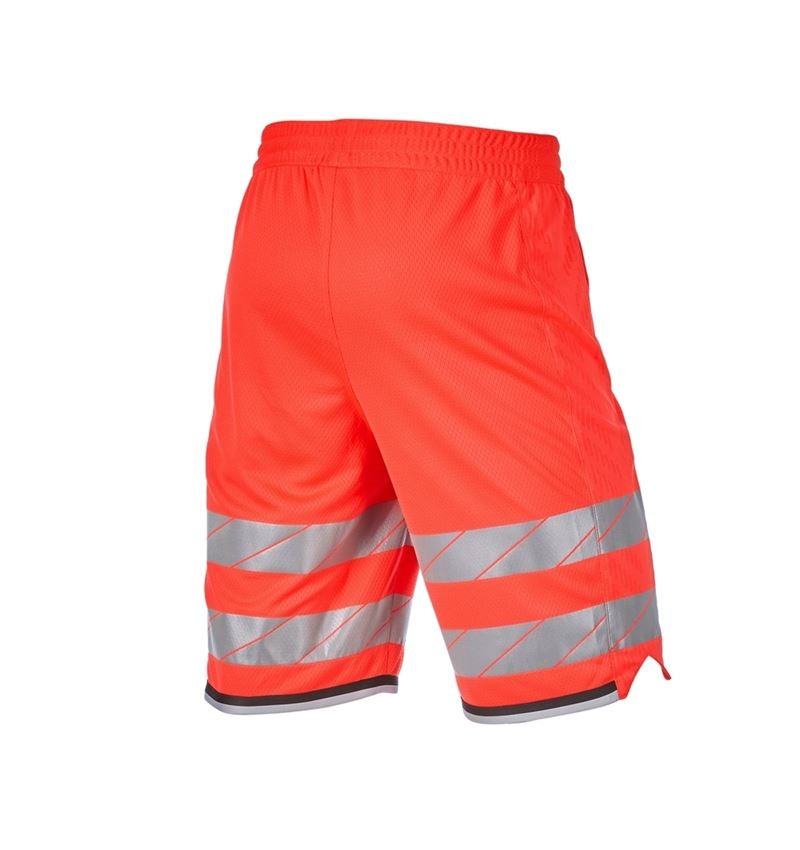 Pantalons de travail: Short fonctionnel haute visibilité e.s.ambition + rouge fluo/noir 6