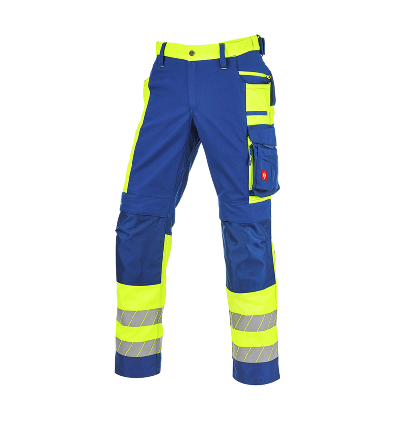 Work Trousers: High-vis trousers e.s.motion 24/7 + royal/high-vis yellow 6