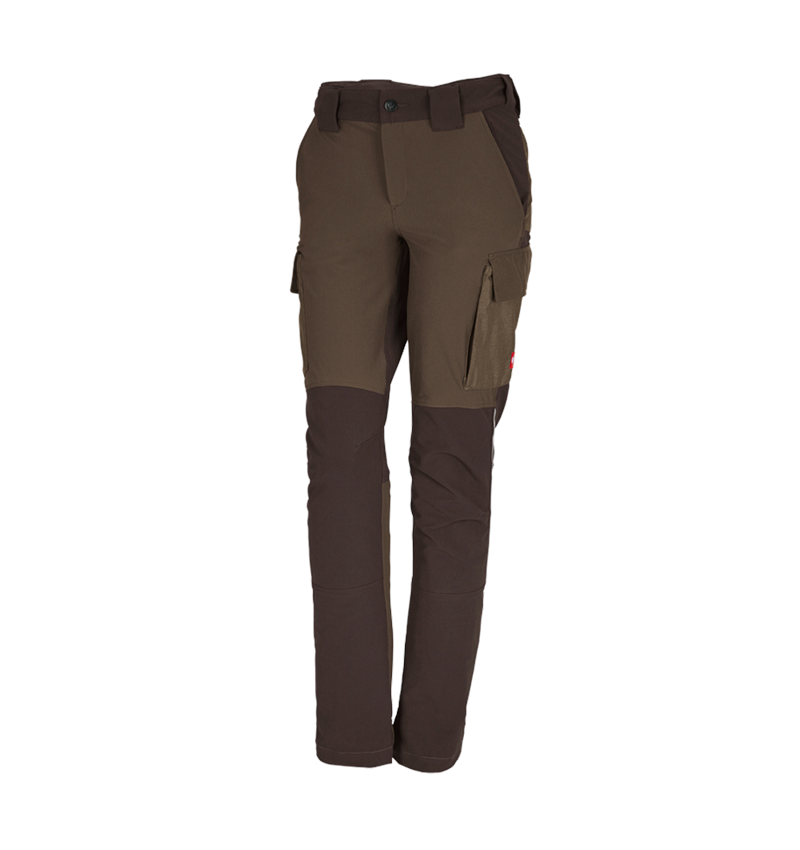 Pantalons de travail: Fonct. pantalon Cargo e.s.dynashield, femmes + noisette/marron