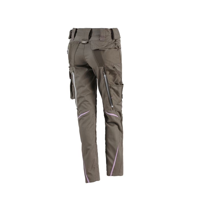 Work Trousers: Ladies' trousers e.s.motion 2020 + stone/lavender 3