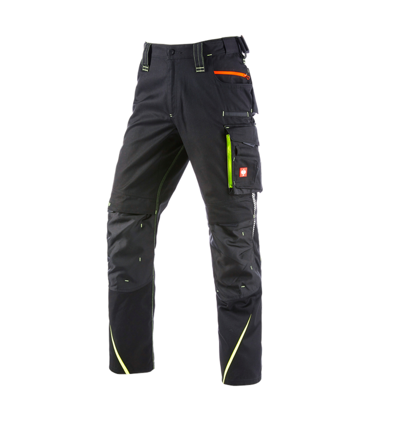 Work Trousers: Winter trousers e.s.motion 2020, men´s + black/high-vis yellow/high-vis orange 6