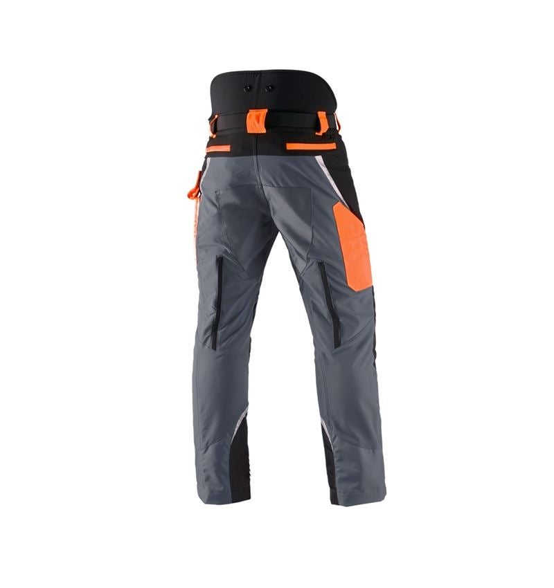 Work Trousers: e.s. Forestry cut protection trousers, KWF + grey/high-vis orange 3