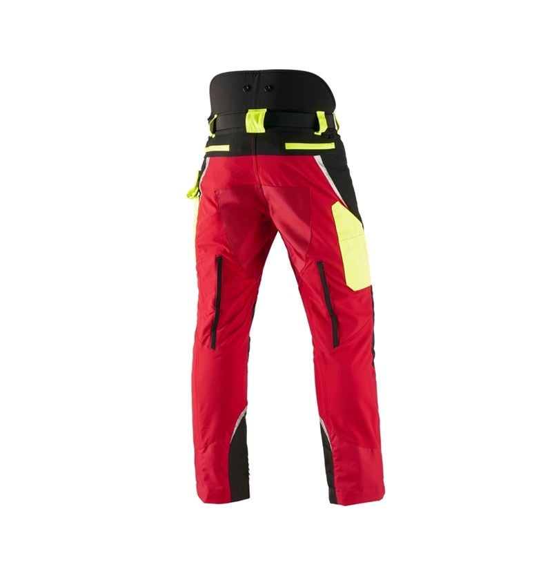 Work Trousers: e.s. Forestry cut protection trousers, KWF + red/high-vis yellow 3
