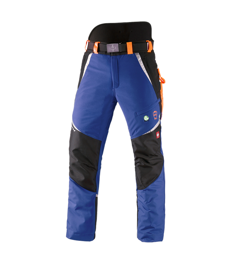 Work Trousers: e.s. Forestry cut protection trousers, KWF + royal/high-vis orange 2