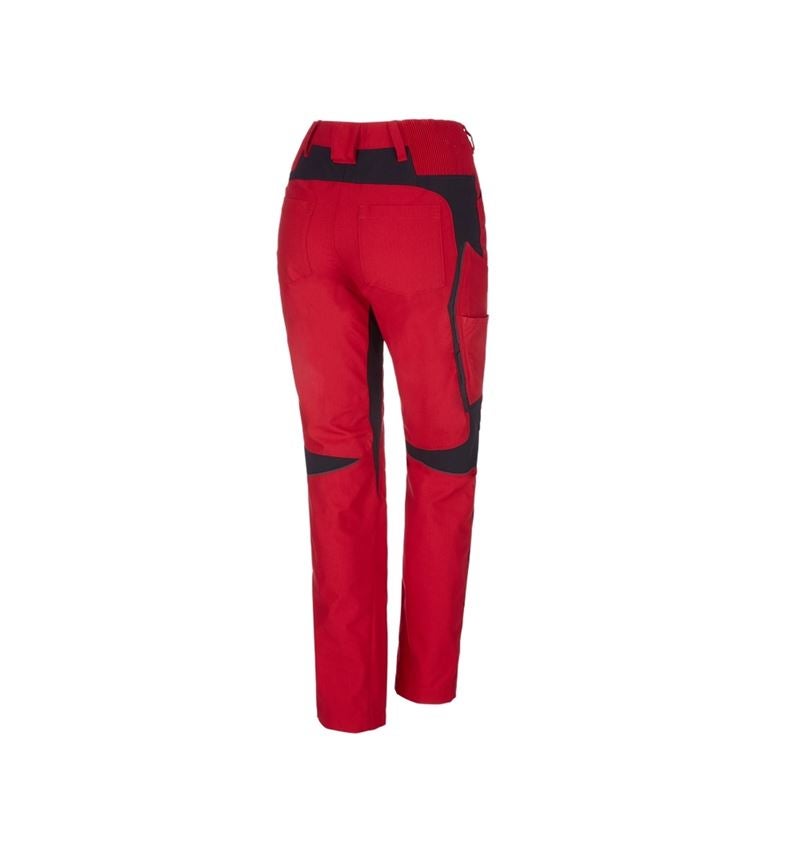 Menuisiers: Pantalon à taille élastique femmes e.s.vision + rouge/noir 3