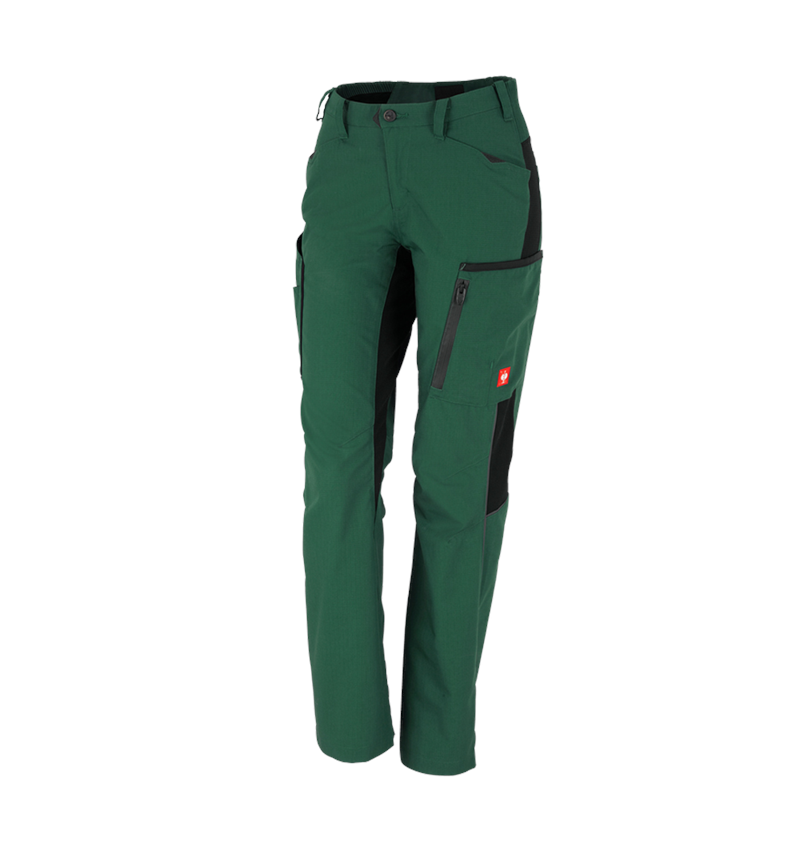Menuisiers: Pantalon à taille élastique femmes e.s.vision + vert/noir 2