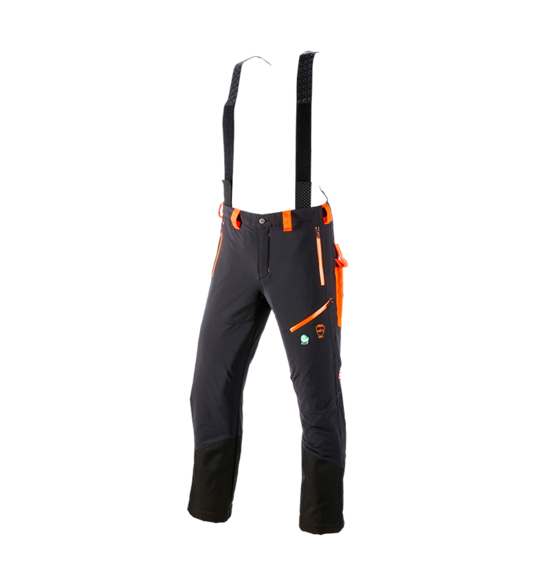 Work Trousers: Cut protection trousers e.s.vision + black/high-vis orange 2